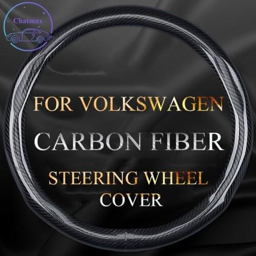 Carbon Fiber Steering Wheel Cover Universal For Volkswagen VW Golf 6/7 CC Bora Tiguan Touareg Polo Anti-slip Feel Good