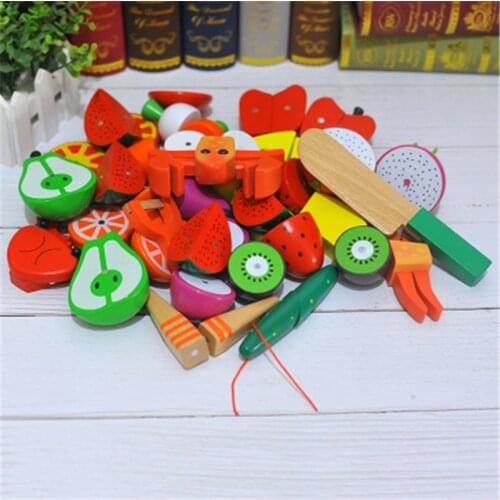 Montessori Vegetable Cecile Educational Wooden toy 3D Puzzle Wooden Concentration training Round baby Early Education Leares Toy