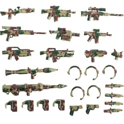 Kid Building Blocks Military Confrontation Equipment Accessories Weapon Gun Set Assemble Compatible Block Brick Toy for Children