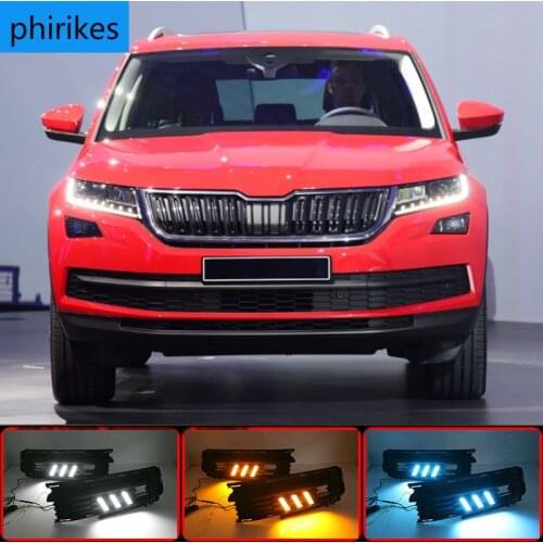 For Skoda KODIAQ 2017 2018 Fog lamp house 12V ABS DRL Car styling LED Daytime Running Lights