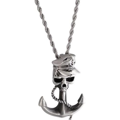 European and American Punk Caribbean Pirate Ship Anchor Pendant Men and Women General Creative Titanium Steel Pendant