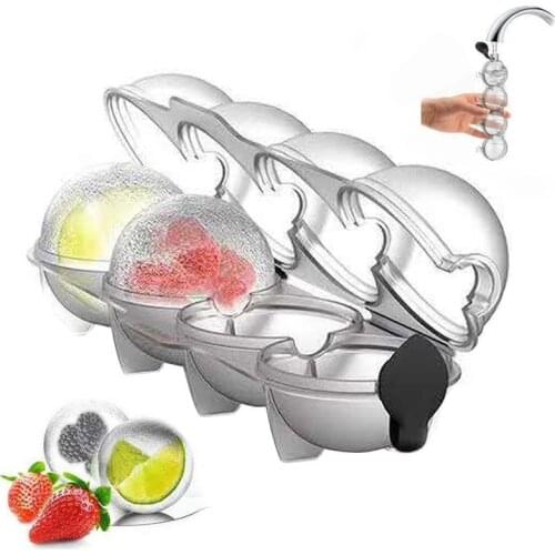 Newest Round Ball Ice Cube Mold Diy Ice Cream Maker Plastic Ice Mould Whiskey Ice Tray For Bar Tool Kitchen Gadget Accessories