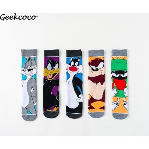J2007 Fashion Cotton Sock Funny Animals Happy Personality Crew Socks Hip Hop Skateboard Long Socks