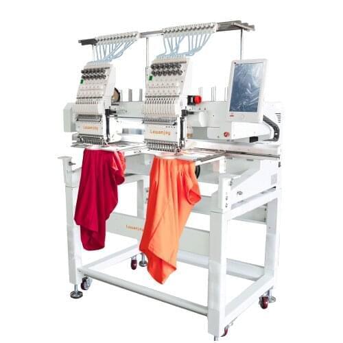 Computerized 2 Head Embroidery Machine For caps clothes and Flats