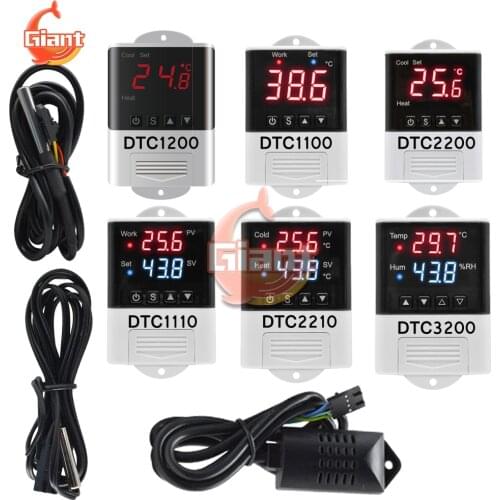Microcomputer Temperature Controller AC110V 220V DTC 1200 Thermostat Thermoregulator Sensor For Incubator Cooling Heating Fridge