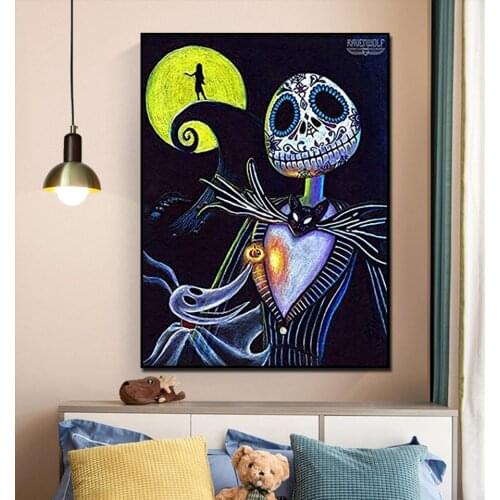 Nightmare Before Christmas HD Poster Canvas Painting Wall Art Nordic Living Room Home Decoration