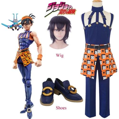 JOJO Bizarre Adventure Narancia Ghirga Cosplay Costume Uniforms Men Women Anime Cosplay Outfit Dress Halloween Party Costumes