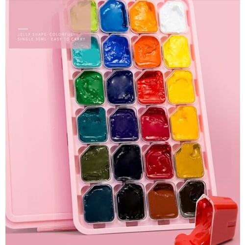 Professional Gouache Watercolor Paints 30ml*24 colors Unique Jelly Cup Design Gouache Paint For Artists Students art supplies