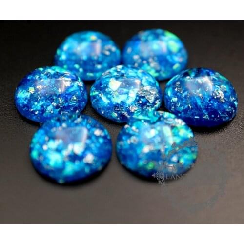 15mm shiny blue resin round cabochon for DIY ring earrings supplies 4110145