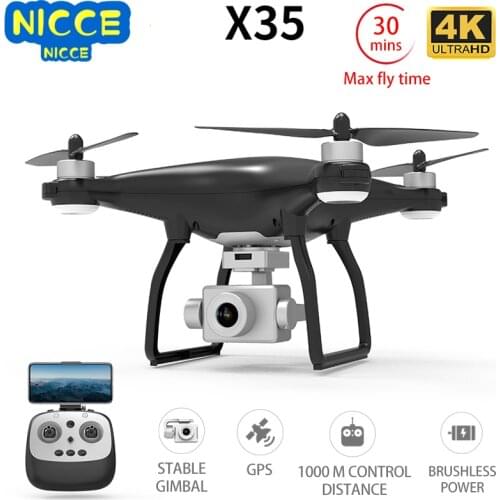 Nicce X35 Drone GPS WiFi 4K HD Camera Profissional RC Quadcopter Brushless Motor Drones Gimbal Stabilizer 20-minute flight