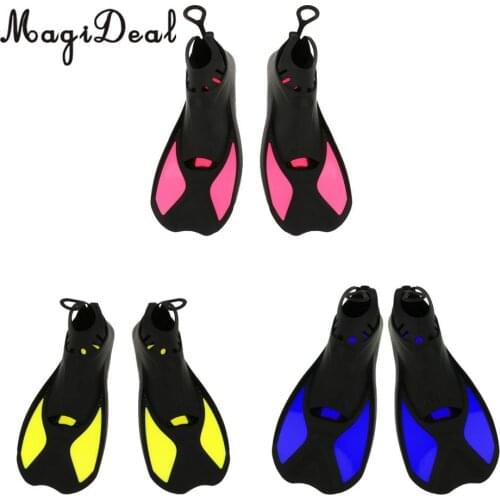 MagiDeal Kid Adult Full Foot Short Fins Scuba Diving Swim Training Flippers XXS/XS/S/M/L/XL Kid Adult Swimming Snorkeling Fin