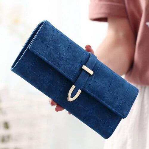 Fashion Plaid Long Wallet PU Leather High Quality Credit Card Holder Purse Arrow Hasp Wallet