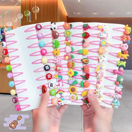 MueRaa 20/5 Pcs/Set Cute Cartoon Children Girls BB Hairpins Hair Clip Sweet Princess Barrettes Hair Accessories Korean Hairgrips
