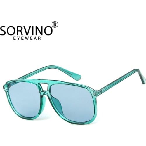 SORVINO Retro Fashion Pilot Sunglasses Brand Women Men 90s Trendy Oversized Flat Top Clear Black Sun Glasses Big Shades SP277