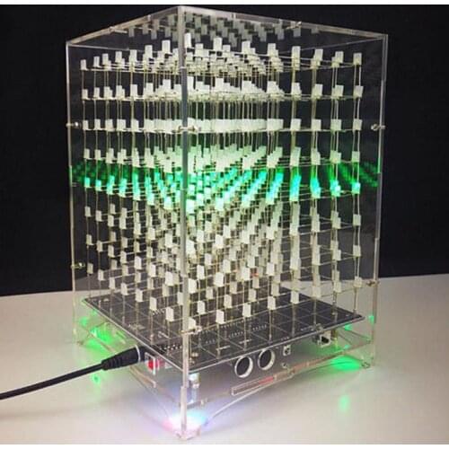 LED Light Cube Kit 8x8x8 DIY 3D Multicolor Led Light Cubeeds Music Music Spectrum LED with Excellent animations