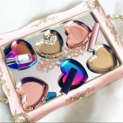 New Heart-shaped Jewelry Ring Storage Tray Holder Chain Earrings Candy Nuts Organizer Trays Home Decoration Storage Plate