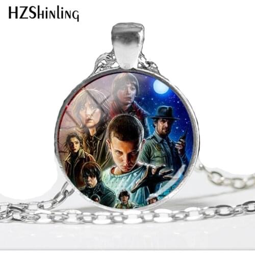 2018 NEW Stranger Things Round Necklace TV Series Pendant Round Hand Craft Jewelry Glass Dome Cabochon Necklaces HZ1
