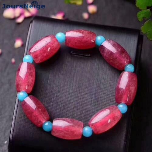 Wholesale Strawberry Natural Crystal Bracelets Bucket Beads Hand String Beauty for Women Single lap Bracelet Jewelry JoursNeige