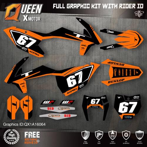 QUEEN X MOTOR Custom Team Graphics Decals Stickers Kit For KTM 2016 2017 2018 SX SXF , 2017 2018 2019 EXC XC-W EXC-F 064