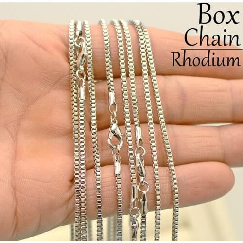 50 Pcs Antique Silver Box Chain 18 24 Inches Rhodium Plated Necklaces for Women Gold Silver Copper for Jewelry Making