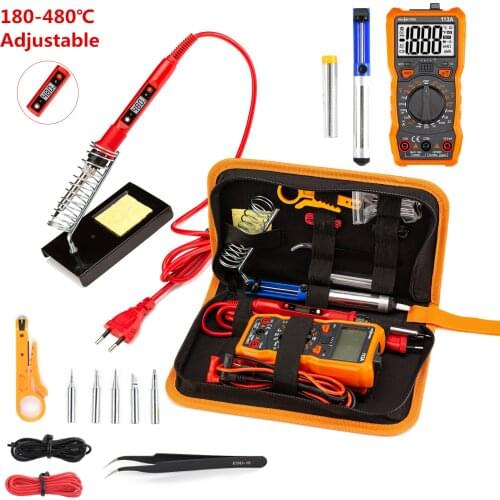 New2021 Soldering Iron with Digital Multimeter Kit Adjustable Temperature Auto Ranging AC/DC Tester Multimetro Welding Tool Kits