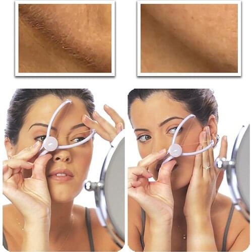 Handheld Facial Hair Remover Epilator Removing Tool with 10 Cotton Lines for Women Girls Ladies Makeup Beauty Tool