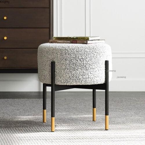 Nordic Light Luxury Soft Bag Makeup Stools Leisure Lazy Living Room Shoe Changing Stool Ottomans Bedroom Furniture Sofa Stool mc