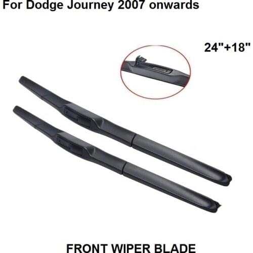 Wiper Blade Used For Dodge Journey 2007 onwards 24"+18" 2 Pieces Windscreen Wipers Natural Rubber Car Accessaries