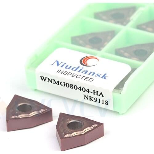 WNMG080404-HA WNMG080408 NK9118 CNC Lathe Machining Turning Tools Carbide Insert Finishing Cut Blade Stainless Steel Peach type