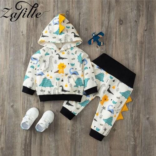 ZAFILLE Suit For Baby Autumn Winter Dinosaur Sweatershirt +Pants Baby Clothes Set Newborn Baby Clothes Baby Boy Outfits