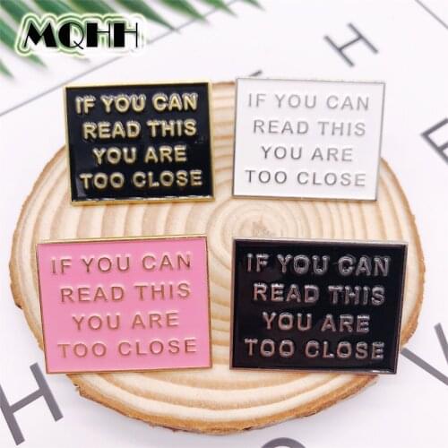 Creative Warning Sign Do not approach letters Enamel Brooch Gold Silver Alloy Badge Denim Shirt Bag Pin Accessories Jewelry Gift