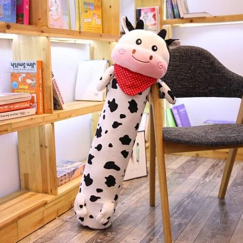 1PCS 90/140CM Soft Stuffed Cute Long Cow Plush Pillow Soft frog Lion Fox Plush Toys Birthday Gift Sleepping Bed Decoration
