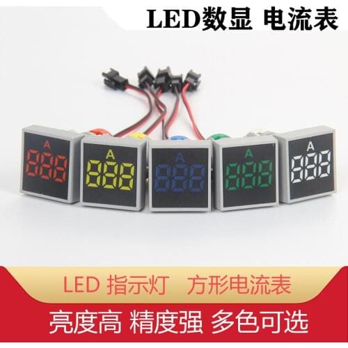 1Pcs AD101-22AM 22mm Square Ordinary Film Digital Display AC Ammeter Signal Lamp LED Highlight Aperture Indicator Lamp AD16-22AM