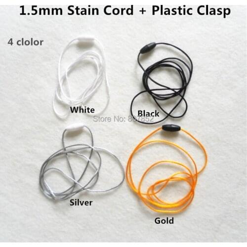 10pcs 1.5mm Satin Cord with Plastic Breakaway Clasps for Silicone Baby Teething Pendant Necklace Mom wearing