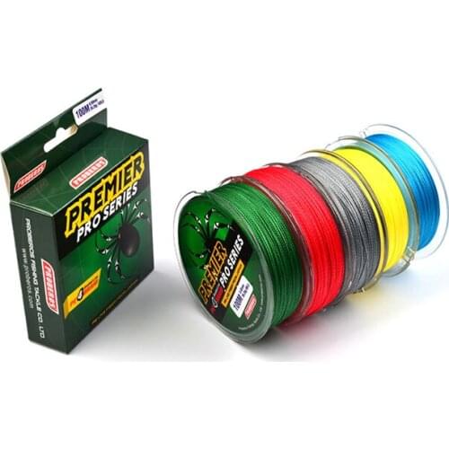 100M Fishing Line Red/Green/Grey/Yellow/Blue braided fishing line available10LB-80LB PE Line Green Package