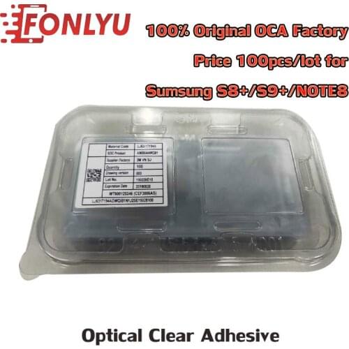 100pcs 100% Original OCA 100um Optical Clear Adhesive Sticker For Samsung S8+S9+Note8 Glue Touch Glass Lens Film