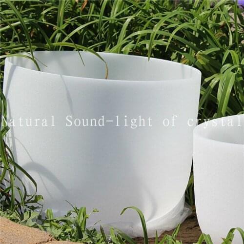 13" frosted quartz crystal singing bowl for charka healing and therapy chakra yoga