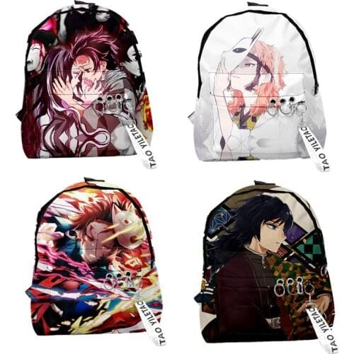 2 bags/lot Anime Demon Slayer: Kimetsu No Yaiba Tomioka Giyuu Cosplay Cute Backpack Model Figure Pendant toy Gift