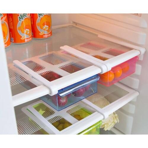 2021 Brand New Slide Fridge Freezer Organizer Refrigerator Storage Rack Shelf Drawer Organization Tray Cutlery Stationery