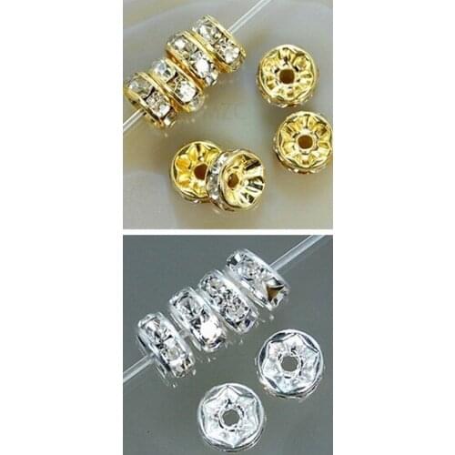 8MM White Spacer hft54ity factory dsg Each Color 500 pcs Rondelle Rhinestone Loose Beads DIY Making fit Bracelet crystal
