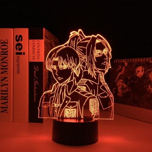 Acrylic 3d Lamp Attack on Titan Levi AckermanHange Zoe for Home Room Decor Light Child Gift Hange LED Night Light Anime