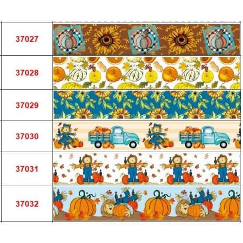 Free Shipping 16mm-75mm THANKSGIVING DAY Ribbon Grosgrain Ribbon/ Elastic Band For Handmade Bow Party Gift Wrapping 50Yards