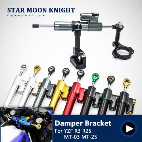 CNC Motorcycle Stabilizer Steering Damper Mounting Bracket Support Kit For Yamaha YZF R3 R25 MT03 MT25 2015 2016 2017