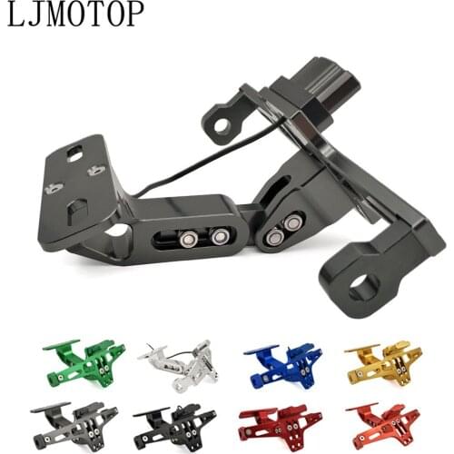 CNC Motorcycle License Number Plate Frame Holder Bracket With LED For SUZUKI RMZ250 RMZ450 DRZ400SM RMZ 250 450 DRZ 400 SM