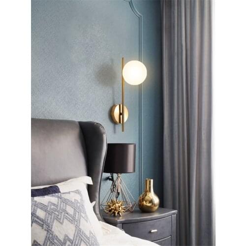 Nordic gold long wall lamps bedroom headlights modern corridor aisle living room wall sconces lights stair street deco lighting