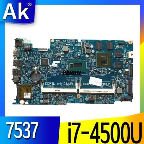 DOH50 MB 12322-2 PWB:KJ7NX placa base original para DELL 7537 5GRP2 Laptop motherboard CPU SR1EB I7-4500U 100% test ok
