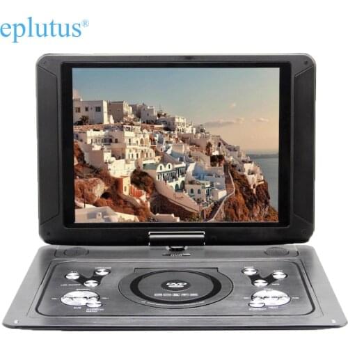 Portable dvd player with tv tuner DVB-T2 swivel screen record player TV for home car charger Eplutus LS 140T USB 15 inch rotate