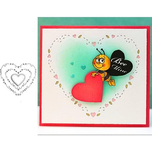 Background Heart Metal Cutting Dies Stencils for Scrapbooking Embossing Die Cards Making Paper Craft Decoration New 2019