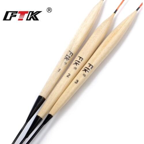 FTK Fishing Float 3Pcs/Lot Wood Fishing Float Barguzinsky Fir Float Mix Size Fishing Tackle Tools Accessories