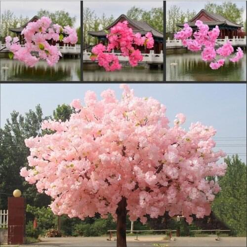 Fake Cherry Blossoms Artificial Flowers Branches for Wedding Arch Bridge Decoration Ceiling Background Wall Decor Fake Flower